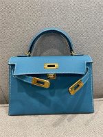 Hermès Mini Kelly Bleu Jean Epsom Gold Hardware - Image 2