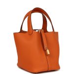 Hermès Picotin Lock 18 Orange Clemence Gold Hardware - Image 2