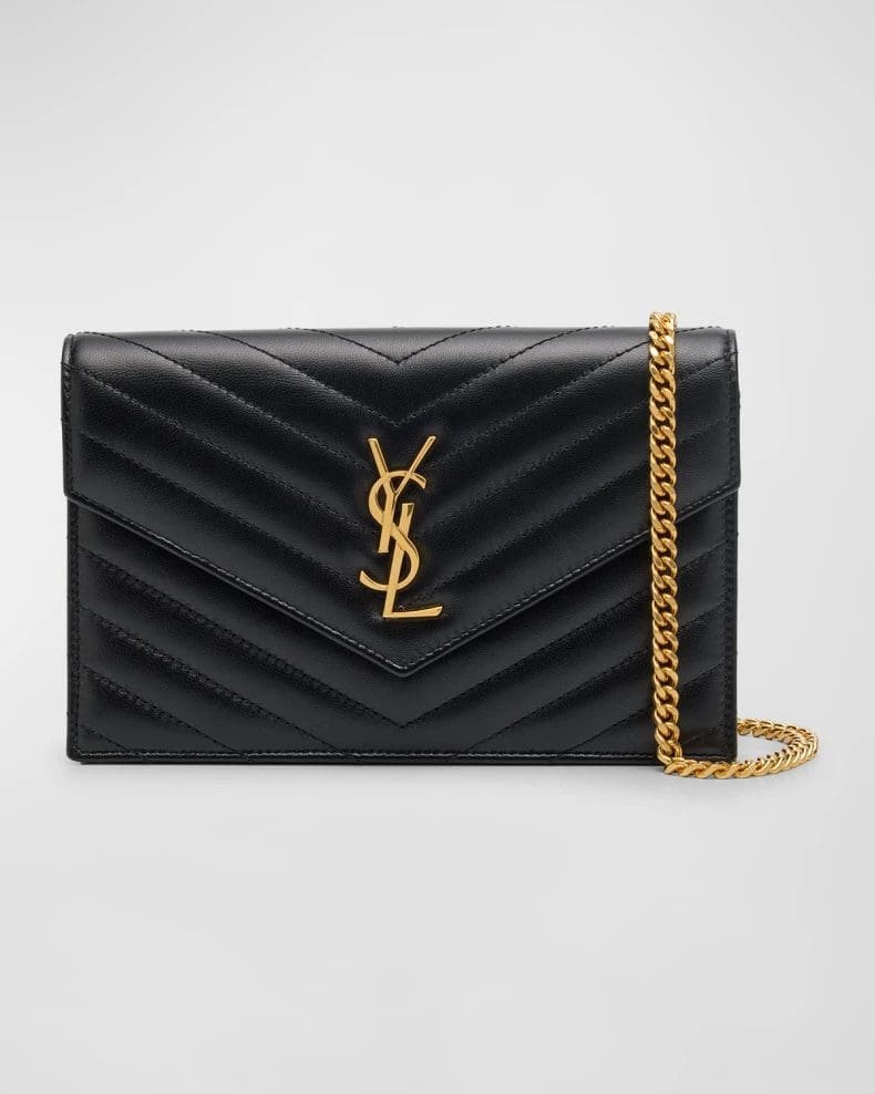 0RnA1nLo-FSAY7PKQMQM0S0OW@23.jpg Saint Laurent Small YSL Wallet on Chain in Quilted Leather - Image 1