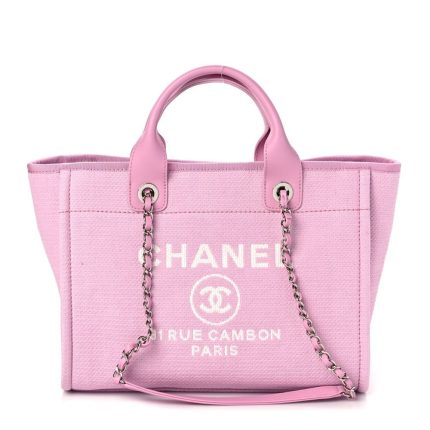 Chanel Mixed Fibers Deauville Tote Pink
