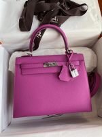 Hermès Kelly Handbag Pink Epsom with Palladium Hardware 25 - Image 2