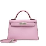 Hermès Mauve Sylvestre Epsom Mini Kelly 20 Palladium Hardware
