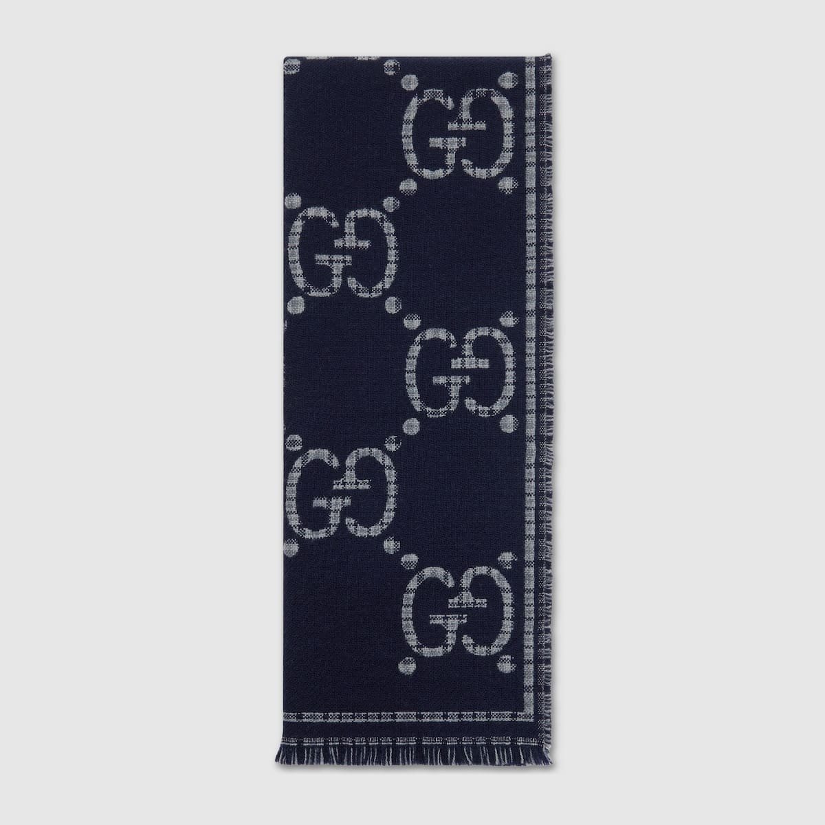 10001-30-1.jpg Gucci Check GG wool scarf - Image 1