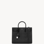 Saint Laurent small sac de jour bag in black crocodile-embossed leather