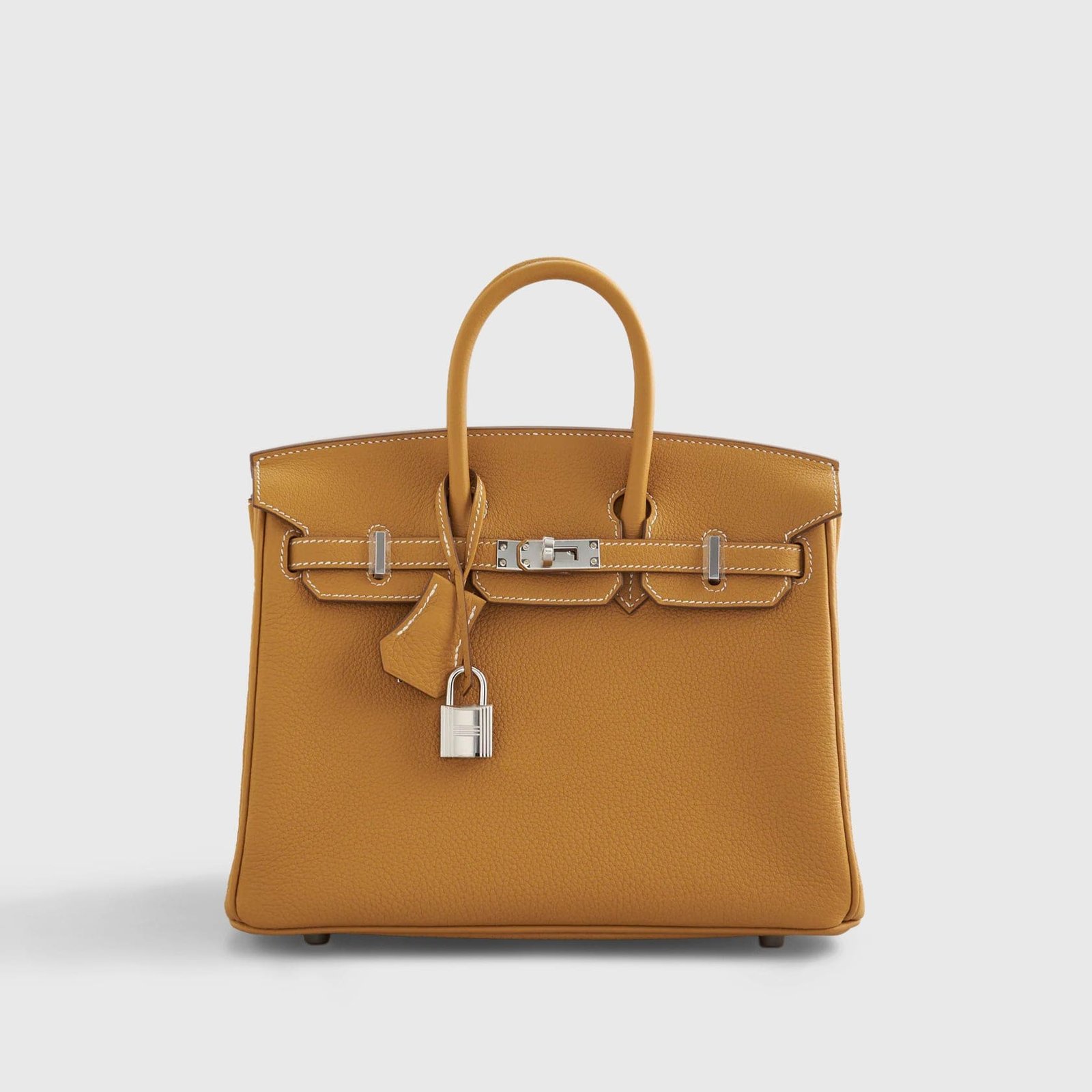 12HermesBirkin25TogoNaturalSablePalladiumHardware.jpg Hermès Birkin 25 Togo Natural Sable Palladium Hardware - Image 1