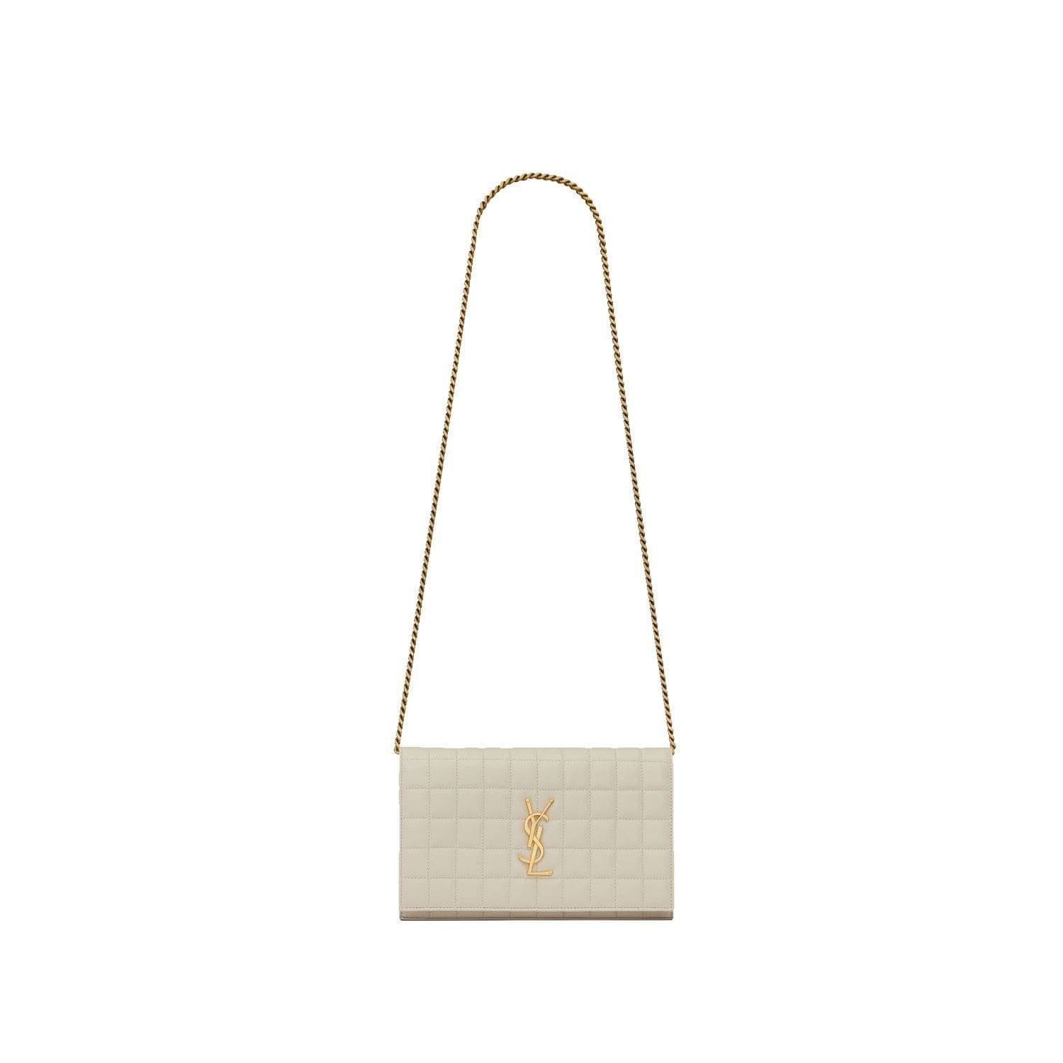 16odUENc-73.jpg SAINT LAURENT LAMBSKIN CASSANDRE CHAIN WALLET - Image 1