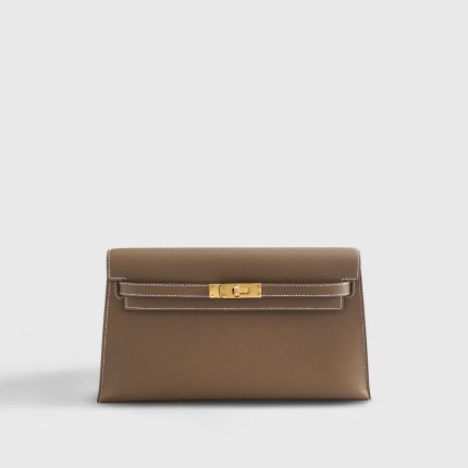 Hermès Kelly Elan 27 Veau Madame Etoupe Gold Hardware