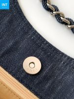 Chanel 25 Tote Bag Navy Blue 48cm Denim Leather - Image 5