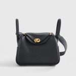 Hermès Lindy 20 Clemence Black Gold Hardware
