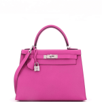 Hermès Kelly Handbag Pink Epsom with Palladium Hardware 25