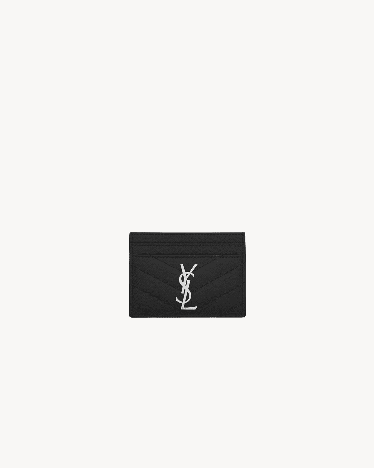 25f4f757995c8faa9a5aae2c508ca8a7.png Saint Laurent Cassandre quilted card case in grain de poudre leather - Image 1