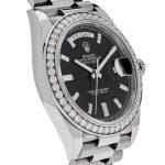 Rolex Day-Date 40 228349RBR White Gold Black Dial Diamond Bezel (2021) - Image 4