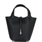 Hermès Picotin Lock 18 Black Clemence Palladium Hardware