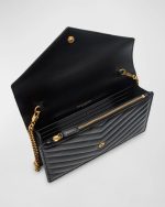 Saint Laurent Small YSL Wallet on Chain in Quilted Leather - Image 4
