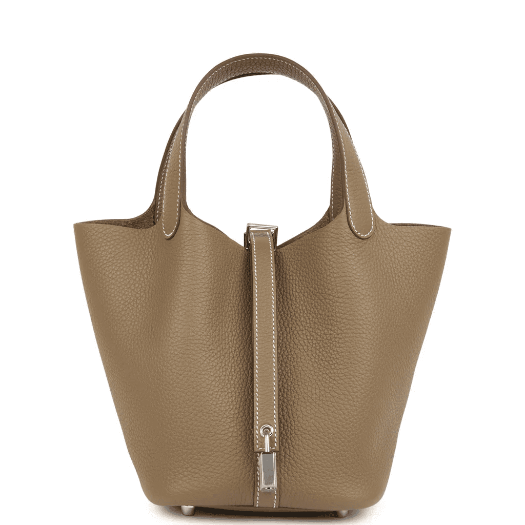 50668ad2f13ca25d4f939eeff5a3738b.png Hermès Picotin Lock 18 Etoupe Clemence Palladium Hardware - Image 1