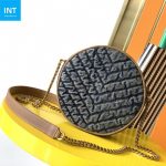 Saint Laurent Round Quilted Denim Crossbody Bag - Image 5