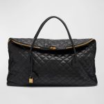 Saint Laurent ES Giant Travel Bag in Smooth Quilted Leather with Gold Hardware
