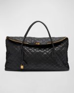 Saint Laurent ES Giant Travel Bag in Smooth Quilted Leather with Gold Hardware