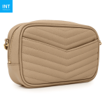 Saint Laurent Calfskin Matelasse Monogram Lou Camera Bag Dark Beige - Image 4