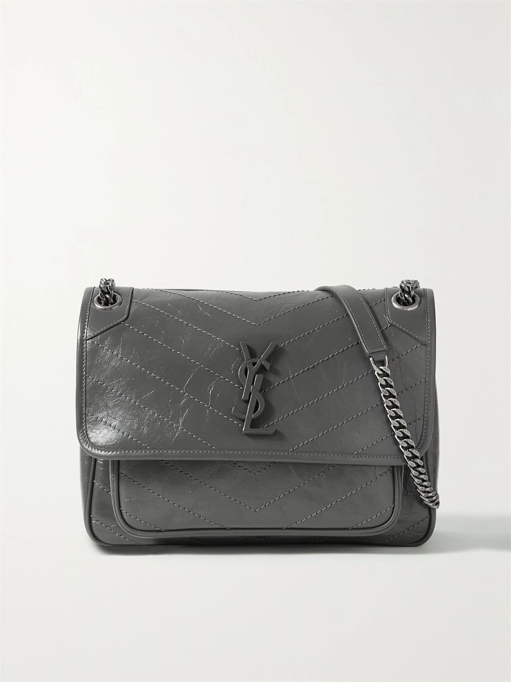 604b91ad34364a06a8dd06453451e75a.jpg SAINT LAURENT Niki Baby medium quilted crinkled-leather shoulder bag - Image 1