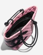 Chanel Cambon Tote Bag Small Lamb Pink / Black - Image 5