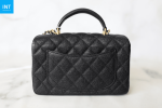 Chanel Top Handle Mini Rectangular, Black Caviar with Matte Gold Hardware - Image 3