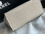 Chanel Mixed Fibers Calfskin Deauville Tote Light Grey - Image 7