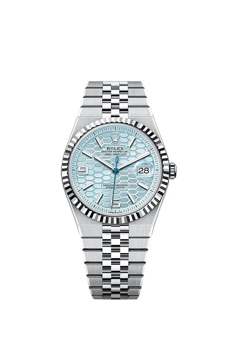 6fad9ce179de2693f6d2ab2f2d253dc7.png Rolex Land-Dweller 127336 Platinum Ice Blue Dial 36MM - Image 1