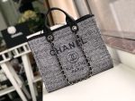 Chanel Deauville Tote Raffia Canvas Bag - Image 2