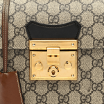 Gucci GG Supreme Monogram Small Padlock Bamboo Shoulder Bag Beige Black Cuir - Image 4