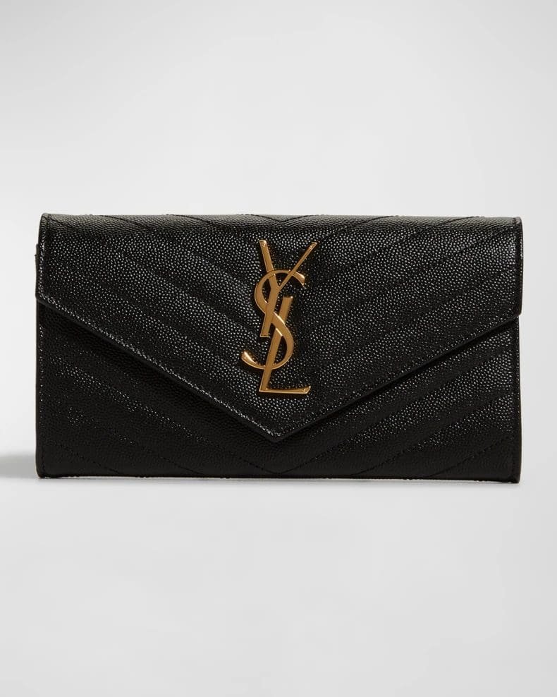 7HE2RebA-GYWN2M6M8KWHYG2J_I.jpg YSL Monogram Large Flap Wallet in Grained Leather - Image 1