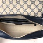Gucci Supreme Monogram Textured Dollar Calfskin Web Studded Mini Ophidia Flap Shoulder Bag Beige Blue - Image 6