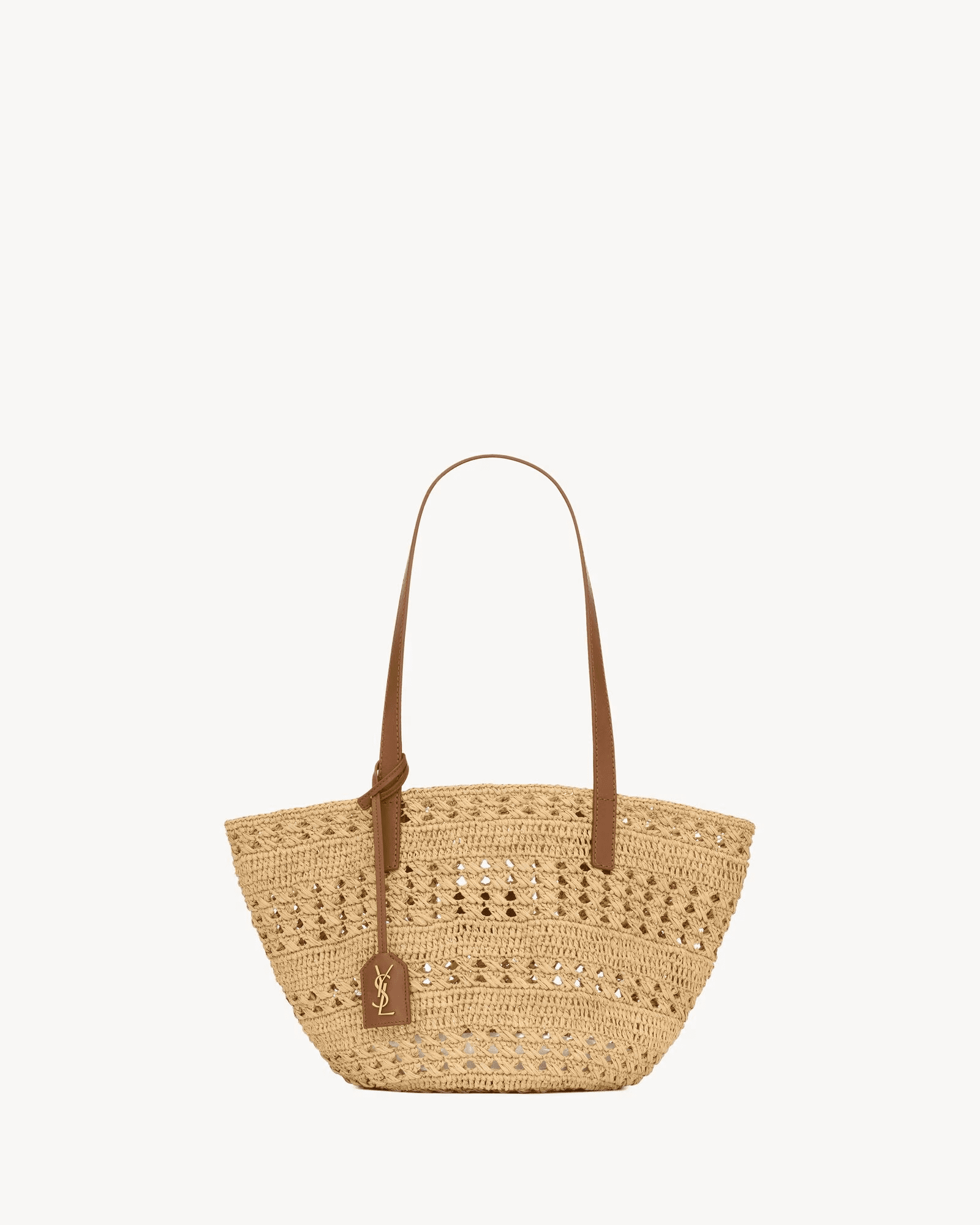 83e23d6968f65dabbd7fdf6f5d8c4a47.png Saint Laurent panier small bag in raffia - Image 1