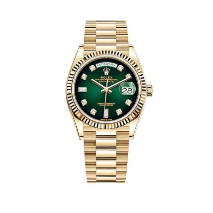 Rolex Day-Date 36 128238 Yellow Gold Green Ombré Diamond Dial