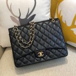 CHANEL Classic Maxi Handbag LAMBSKIN & GOLD METAL - Image 2