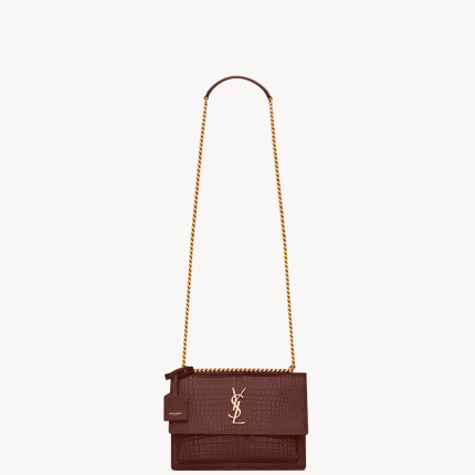 Saint Laurent SUNSET MEDIUM IN CROCODILE-EMBOSSED LEATHER