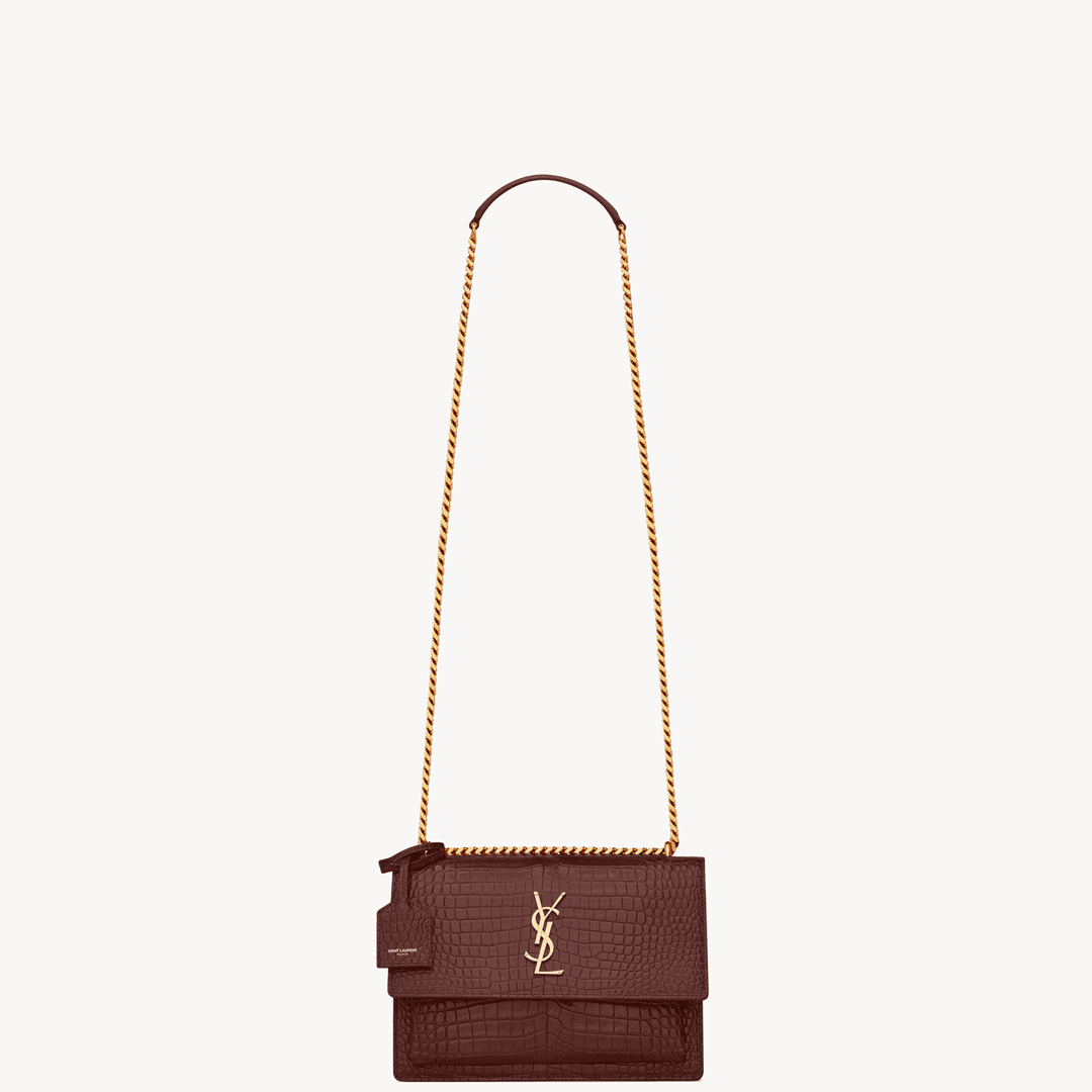 9832ed09673be08d8e06d522230cb623.png Saint Laurent SUNSET MEDIUM IN CROCODILE-EMBOSSED LEATHER - Image 1