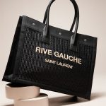 Saint Laurent Rive Gauche Small Tote Bag in Raffia