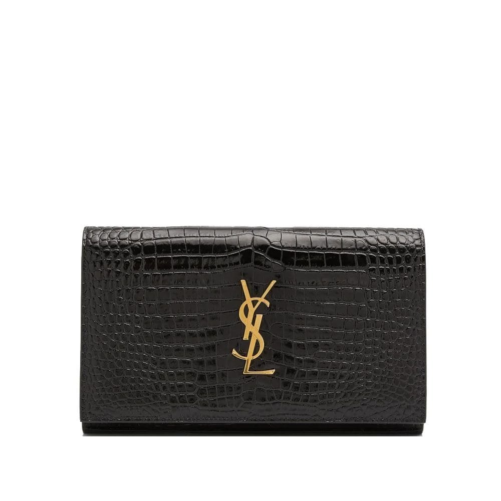 AMGfo3sp-awad1.jpg Saint Laurent Cassandra YSL Wallet on Chain in Croc Embossed Leather - Image 1