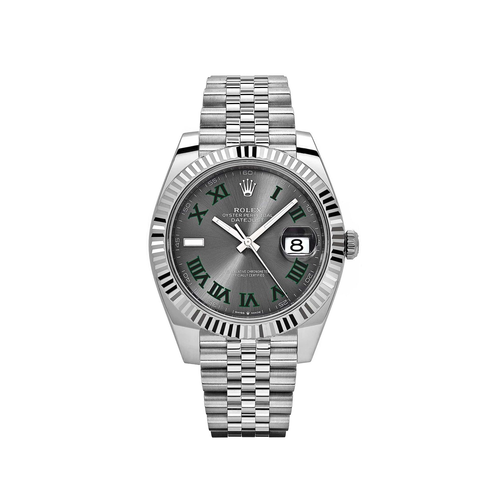 Al5UMJM1-rolex-datejust-126334-wimbledon-stainless-steel-slate-dial-jubilee-2024-rolex-43627459477748.jpg Rolex Datejust 41 126334 ‘Wimbledon’ Stainless Steel Slate Dial Jubilee (2025) - Image 1