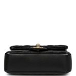 Chanel Mini Square Pearl Crush Flap Bag Black Lambskin Brushed Gold Hardware - Image 4