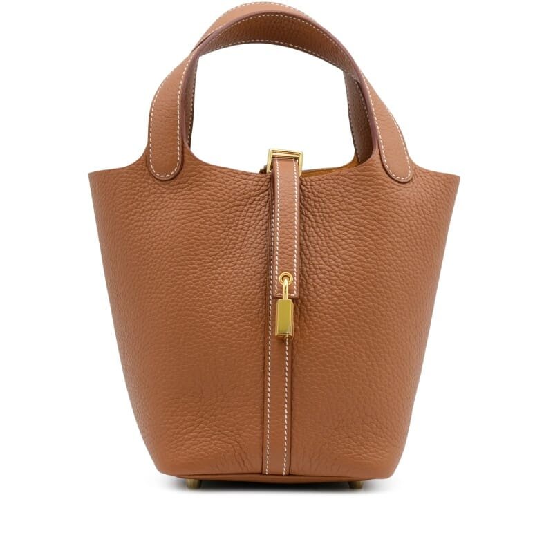 Cover-image-0-6.jpg Hermès Gold Clemence Picotin Lock 18 Gold Hardware - Image 1