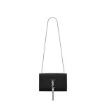 Saint Laurent Medium Kate Tassel Chain Bag In Black Crocodile Em