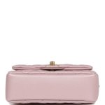 Chanel Mini Square Pearl Flap Bag Light Pink Iridescent Lambskin Brushed Gold Hardware - Image 5