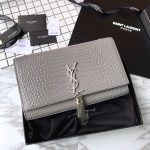 Saint Laurent Grey Crocodile Embossed Kate Medium - Image 2