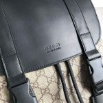GUCCI Supreme Monogram Double Buckle Backpack Beige Black - Image 4