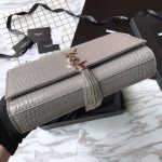 Saint Laurent Grey Crocodile Embossed Kate Medium - Image 4