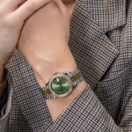 Rolex Datejust 31 278383RBR ‘Ladies’ Yellow Gold Stainless Steel Green Roman Dial Diamond Bezel - Image 2