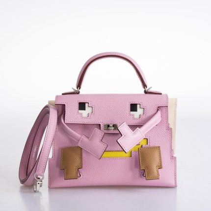 Hermès Kelly Doll Quelle Idole Picto Malva, Chai, Lima Herrajes Paladio