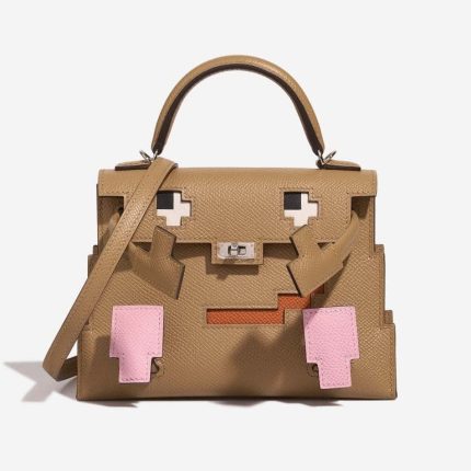 Hermès Kellydole Picto Epsom Chai / Mauve / Terre Battue / Celeste